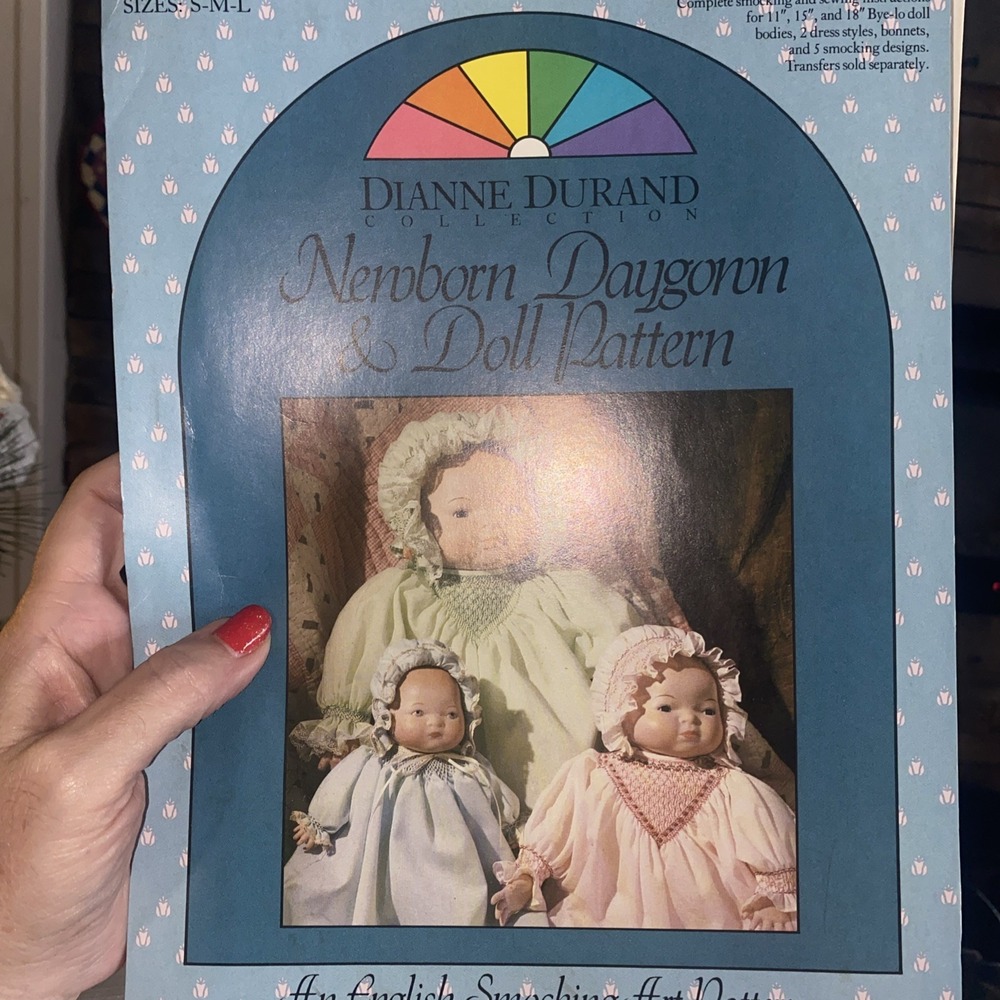 Dianne Durand Newborn Daygown Doll Pattern 3-0300 English Smocking Art Vintage